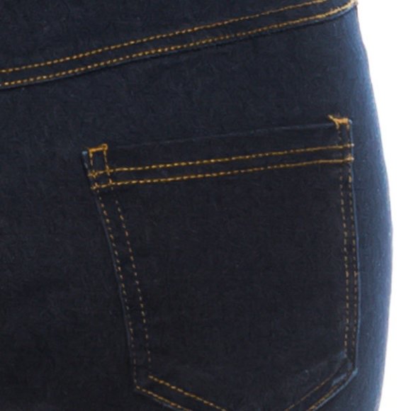 Distressed Pull On Denim Jeggings - Picture 6 of 8